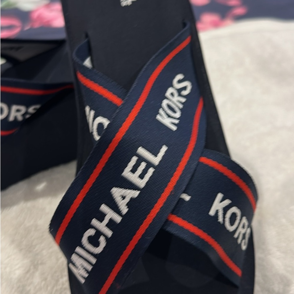 Michael Kors Navy and Red Slide Sandals - Picture 3 of 3